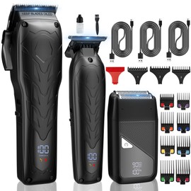 Karrte Professional Hair Clippers and Trimmer Set, 3 in 1 Hair Clippers for Men, Pro Clipper, T-Shaper Trimmer & Foil Shaver, Cordless Clippers and Grooming Set, Hair Cutting Kit for Gift