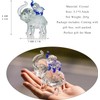 Crystal Elephant Figurines Mother Son Glass Elephants with Trunk Up