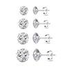 Deyanse Silver Stud Earrings for Women, 4 Pairs 925 Sterling