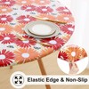 misaya Round Fitted Tablecloth with Elastic Edge, 100% Waterproof Oil