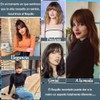 2 Extensión de Flequillo, Flequillo de Cabello Humano con Clip