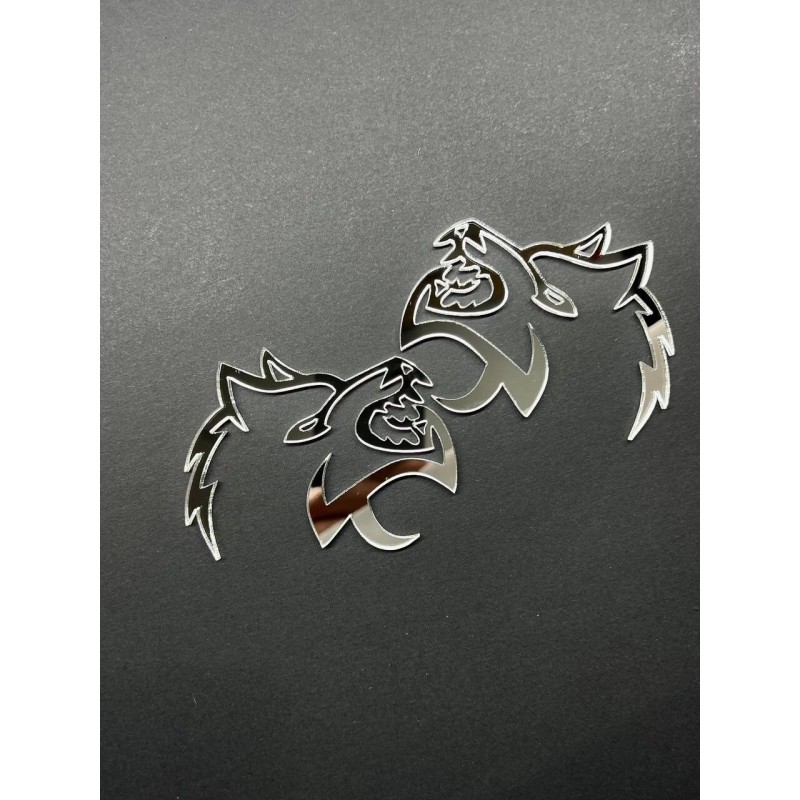 Emblem Badge Mirror Wolf Badges Emblem Car/Truck, (2) BADGES, Fender