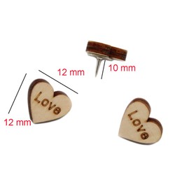 20Pcs Wooden Heart Shape Push Pins Decorative Push Pins with Box for Board Decorations, Artworks, Notes, Photos, DIY Craft, School, Office and Home Decorative