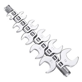 Ronyme 10Pcs 3/8 inch Drive Crowfoot Wrench Set, Automotive Repair Tools, 10-19mm Sturdy Hand Tool SAE Crows Foot Wrench Steel
