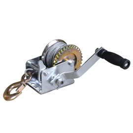 BIG RED BIG RED ATRT1061CRR Torin Manual Hand Crank Winch: 26.3ft Steel Cable with 600lbs Capacity, Silver