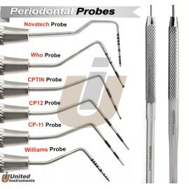 Medentra Periodontal Marking Color Coaded Probe Tooth Examination Perio Depth Probes - Who Probe