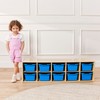 ECR4Kids Scoop Front Storage Bins, Multipurpose Organization, Blue, 10-Piece