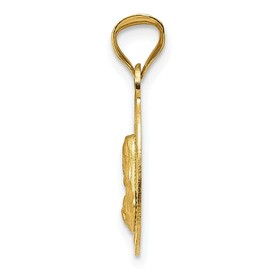 14K Solid Yellow Gold Sagrado Corazon Oval Medal Necklace Chain Pendant Charm 20mm Only