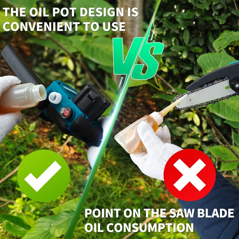 Jovant 6 Inch Mini Chainsaw Cordless, Lightweight Handheld Tree Trimmer