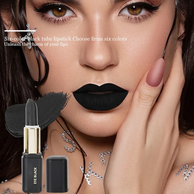 Lápiz Labial Dark Series Para Halloween Samsugar Black