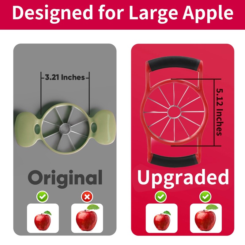 OOKUU 5.12 - Inch Large Apple Slicer, Cut 12 Thin