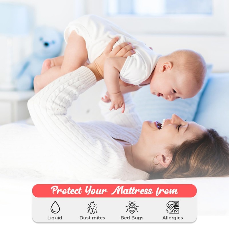 LKH Water Proof Mattress Protector - Hypoallergenic, Noiseless, Breathable, Deep
