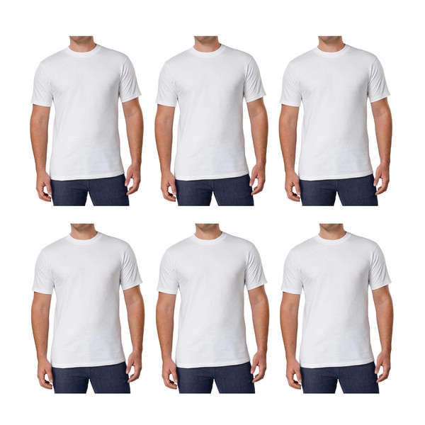 Kirkland Men's Crew Neck White T-Shirts (Pack of 6) (X-Large)