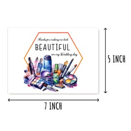 MABSDesigns Thanks For Making Me Look Beautiful On My Wedding Day Card - Makeup Artist Card - Makeup Thank You Card - Appreciation Card From Bride