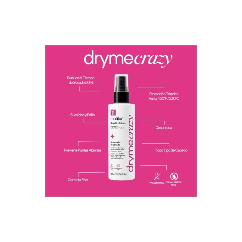MOTIKA DryMe Crazy 100 ml Acelerador de Secado para Cabello,