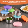6 Recipientes Pequeños de Acero Inoxidable con Tapa Hermética de