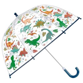 Stephen Joseph Clear Color Changing Bubble Umbrella for Toddlers - Kids Wind and Rain Protection With Dome Canopy, Dino