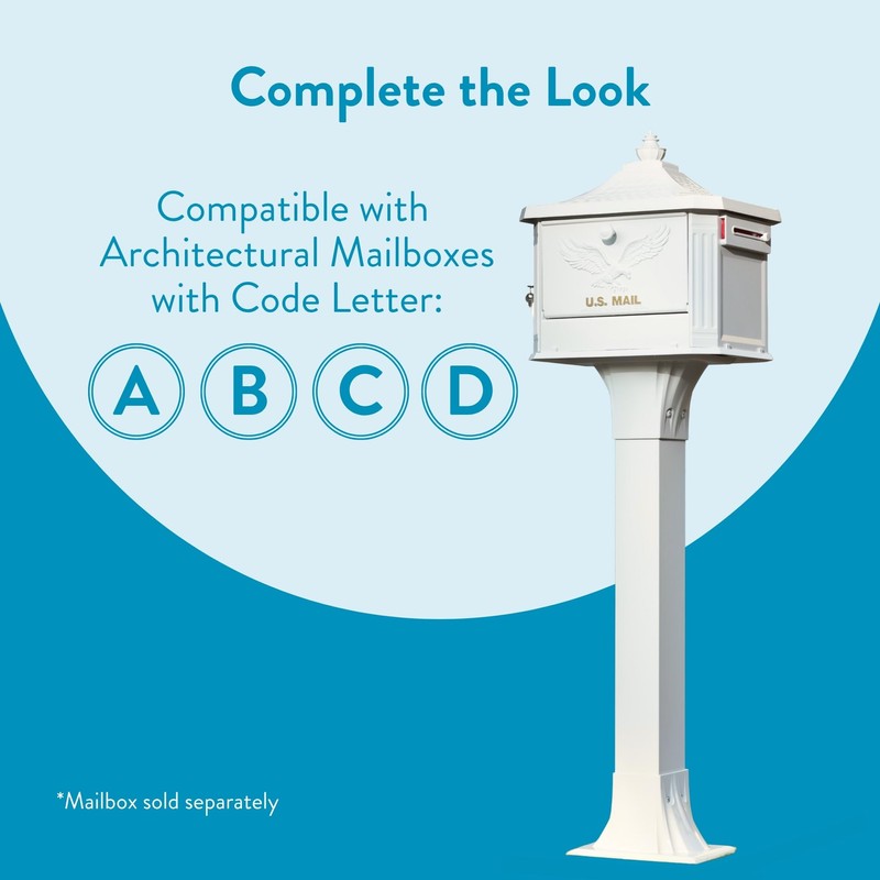 Architectural Mailboxes Callaway Aluminum Mailbox Post, Compatibility Code A, B,