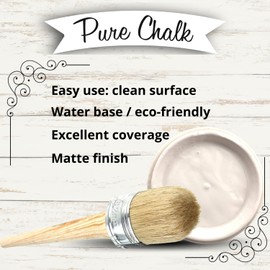 Chalk Pure Paint - for Furniture, Crafts, Home Decor - All-in-One – DIY – Eco-Friendly (Vintage [White]), (33.81 oz)