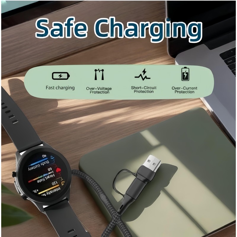2-in-1 Charger Cable Compatible for Fenix 8 E 7 7X