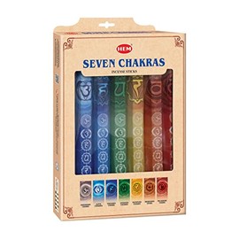 Hem Seven Chakra Gift pack of 140 Incense sticks for Meditation, Yoga, Relaxation, Healing and Positivity
