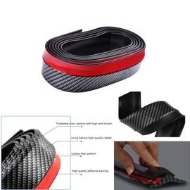WeFoonLo Universal Car Front Bumper Spoiler Rubber Sticker Lip Splitter Body Protector, 2.5M /8.2 ft (Carbon Fibre)