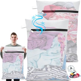 2 Wäschenetz Groß XXL 90×60 cm | Wäschenetz für empfindliche Kleidung | Überdimensioniert Wäschebeutel 60 x 90 cm aus 100% Polyester | Wäschesack Groß | Großes Wäschenetz