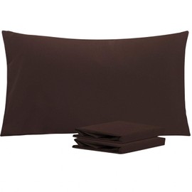 NTBAY King Pillowcase Set - 2 Pack Brushed Microfiber 20x36 Pillowcases - Soft, Wrinkle-Free, Fade-Resistant, Stain-Resistant, Dark Brown Pillowcases with Envelope Closure - 20x36 Inches, Dark Brown