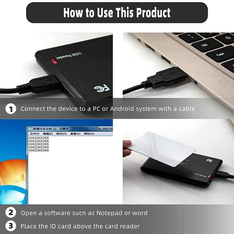 Peakloong USB RFID Reader ID Card Reader Contactless Card Reader