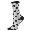 MeMoi Women's Polka Dot Sheer Crew Socks Black One Size