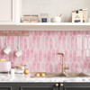 VEELIKE Pink Peel and Stick Backsplash Long Hexagon Self Adhesive