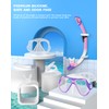 Greatever Dry Snorkel Set,Panoramic Wide View,Anti-Fog Scuba Diving Mask,Professional Snorkeling