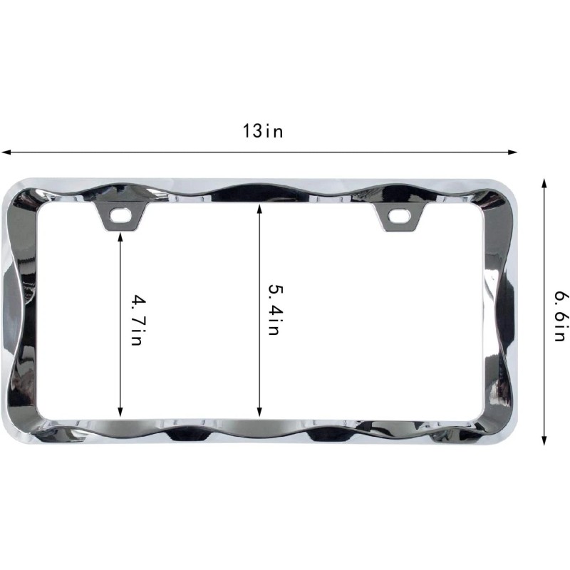 Creathome 3D Curly Wave Pattern Chrome License Plate Frame from