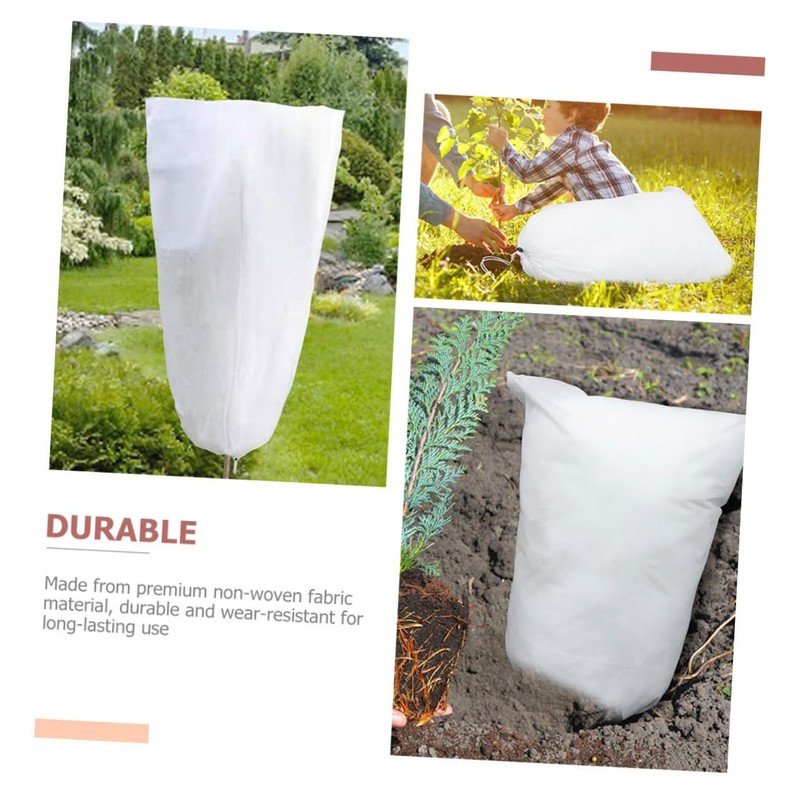 Totority 3pcs Plant Frost Protection Cover with Drawstring Non Woven
