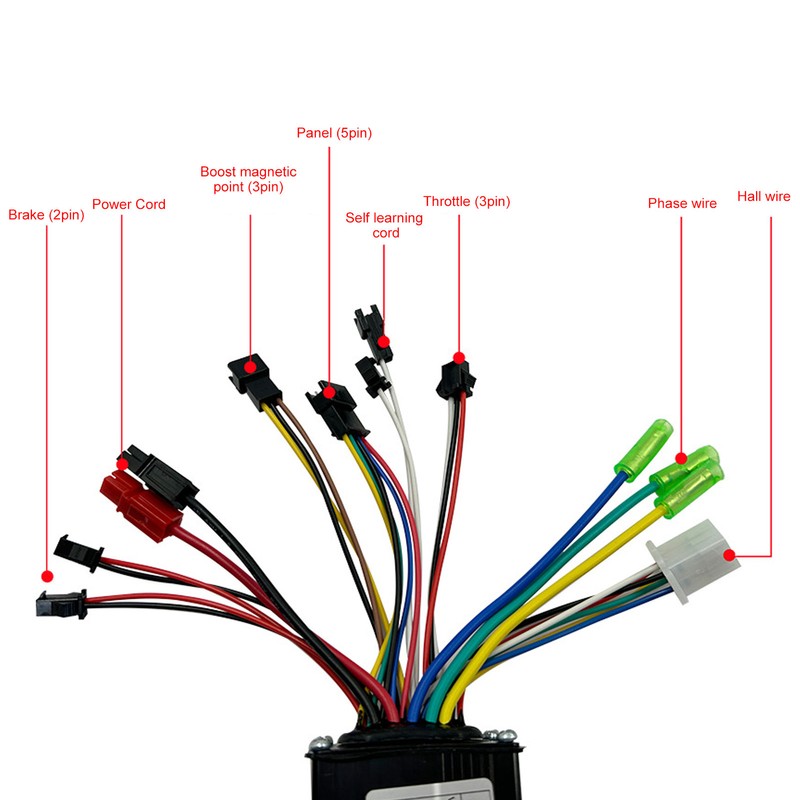 Electric Bike Controller Kit 17A 3 Modes Speed Controller 22.2mm