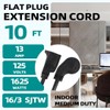 GREATIDE Cable de extensión de enchufe plano de 10 pies,