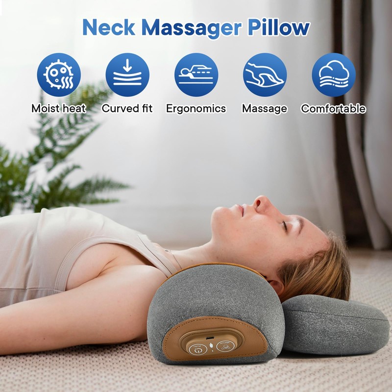 GIFEY 3- in -1 Rechargeable Neck Massage Pillow - Neck