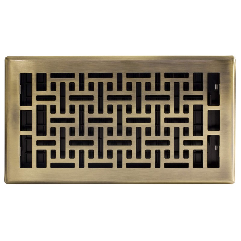 Decor Grates AJH612-A Oriental Floor Register, 6" by 12", Antique
