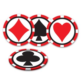 Beistle 8-Piece Casino Coasters in Assorted Designs, Las Vegas Casino Themed Party Accessories, Gambling Themed Party Decorations, 3.25"