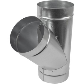 HVAC OV 45° Degree Ø6 x 6 x 6 Inch Wye-Shape Duct Splitter - Metal 3 Way Fitting Adapter - Galvanized Steel - Spiral Duct Hose Dryer Connector - Home or Industrial HVAC Exhaust, Intake Ventilation