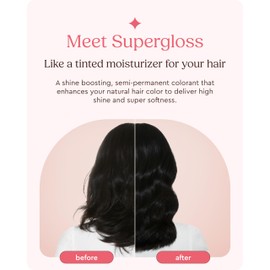 Glaze Supergloss Color Conditioning Gloss With Dispensing Pump – Hydrating Semi-Permanent Color Hair Gloss & Shine Boost – For Dark Brown Hair to Black Hair – 6.4 Fl Oz - Luminous Licorice