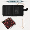 Dallonan Red Heart Black Womens Wallet RFID Blocking Small Slim