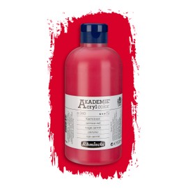 Schmincke - Akademie Acrylic Colour, Carmine Red, 500 ml, 23340028, Fine Artist Acrylic Paint, Brilliant, Highly Lightfast and Cadmium-Free, for Acrylic Painting, Mixed Media
