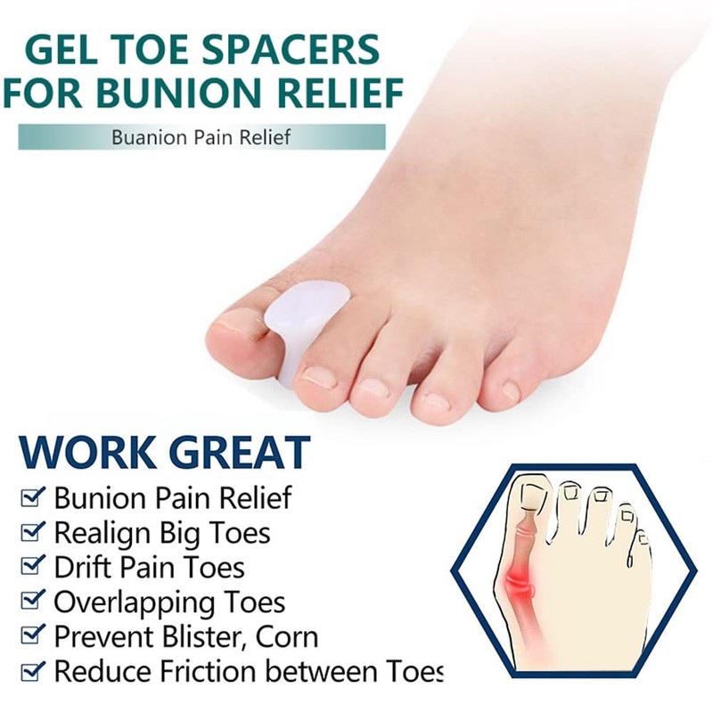4pair Separator Corrector Protector Pain Bunion Gel Straightener Toe Spreader