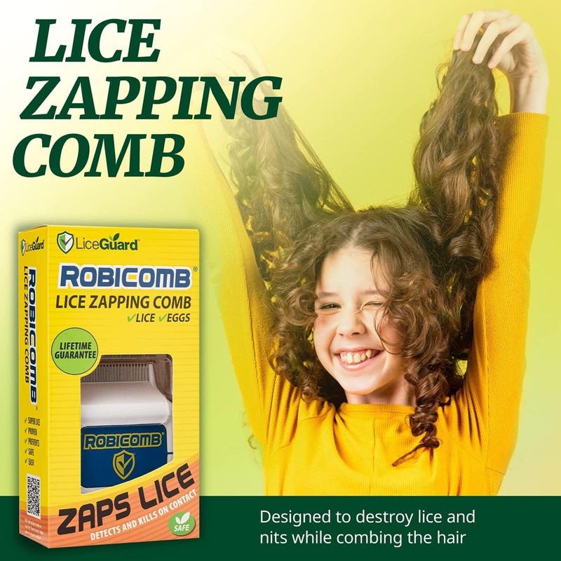 LiceGuard RobiComb Electronic Head Lice Comb, Gentle Lice Treatment for