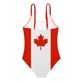 Durio Baby Girls One Piece Swimsuits Toddler Kids Sleeveless Bathing Suit Cute Summer Beach Swimwear Maple Leaf 2-3T
