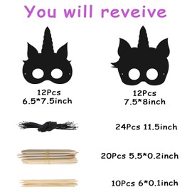 MALLMALL6 24Pcs Magic Horse Mask Scratch DIY Masks Party Favors Color Reveal Scratchboard Magic Horse Theme Birthday Party Supplies Decorations Dress Up Costumes Crafts Kit for Boys Girls