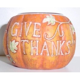 Give Thanks Pumpkin Tealight Candle Holder (HCTR13)