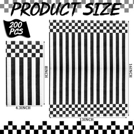 Moinchore 200 Pcs Black and White Decorative Paper Hand Towel for Bathroom 2 Ply Disposable Hand Towels Disposable Guest Towels for Kitchen Checkered Guest Napkins for Baby Shower Party Supplies