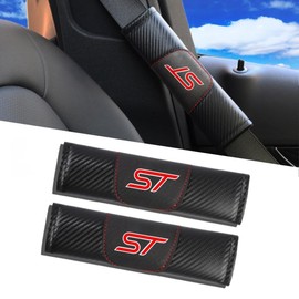 JULOPO 2Pcs Carbon Fiber car seat Belt Cover car seat Belt pad Shoulder Protector Soft and Comfortable Compatible with Focus Fiesta Explorer Europe Edge ST Accessories